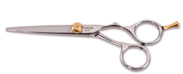 Ookami Gold® 5.5" Offset Inline Easy Grip Handle Beauty Shear with Tension Knob